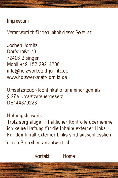 Holzwerkstatt Jochen Jornitz